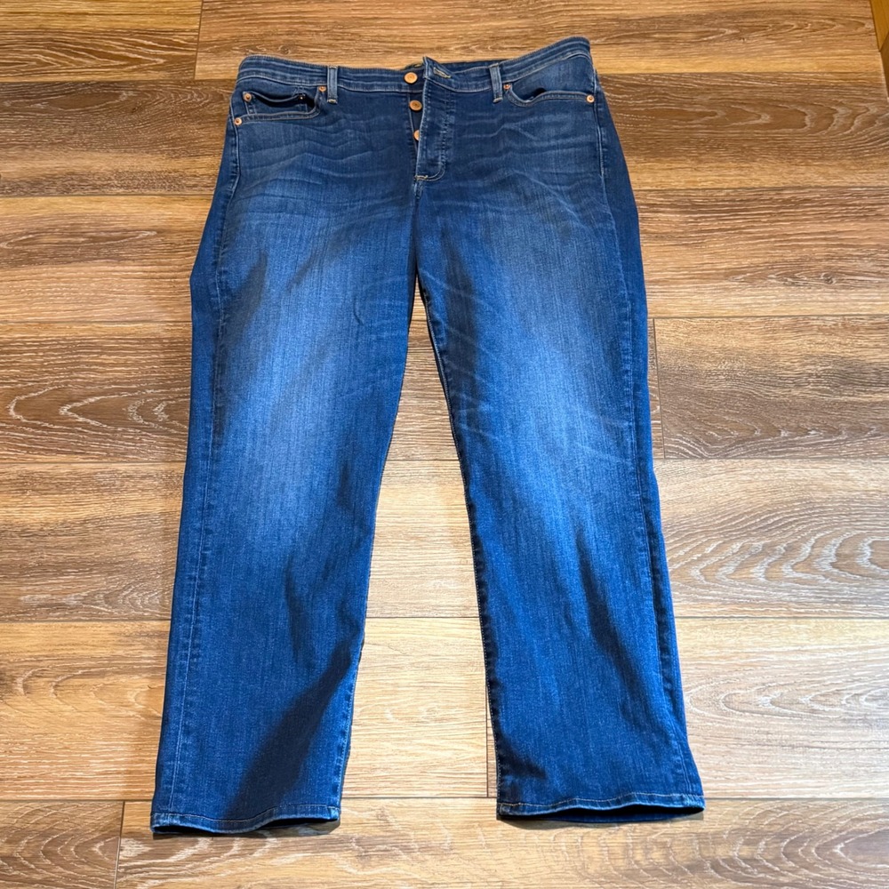 Lucky Brand Sweet Mid Rise Straight Jeans Dark Wash Button Fly Blue Mens 16/33A